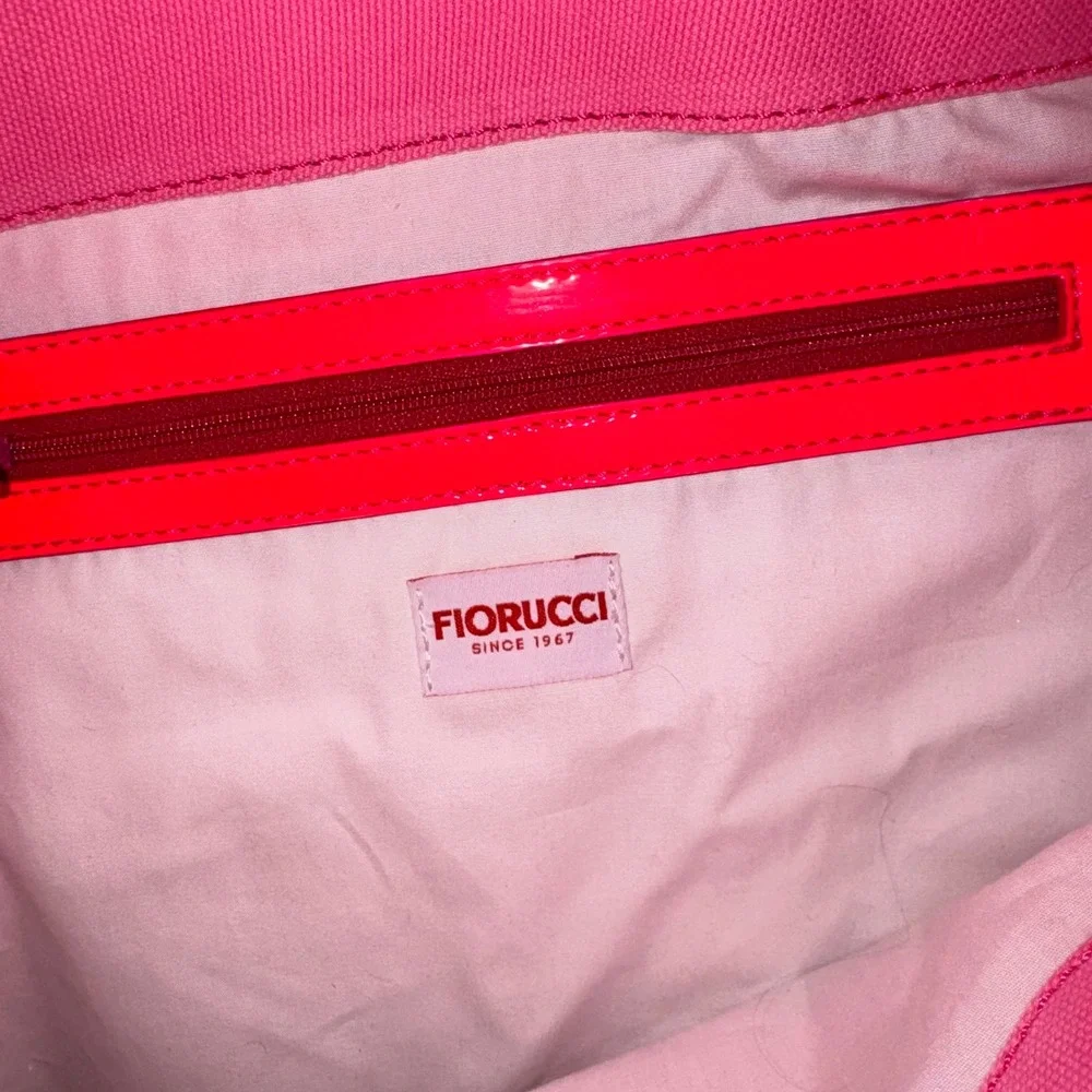 Fiorucci Y2K Pink Cherub Angel Tote Bag Canvas Patent Shopper McBling